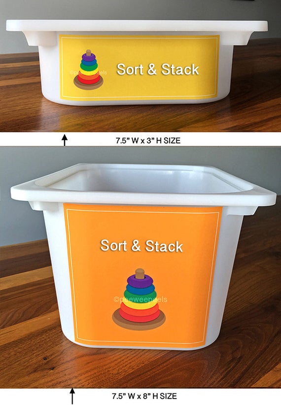 Toy Bin Labels Sort and Stack Toys Preschool Toys Toy Etsy
