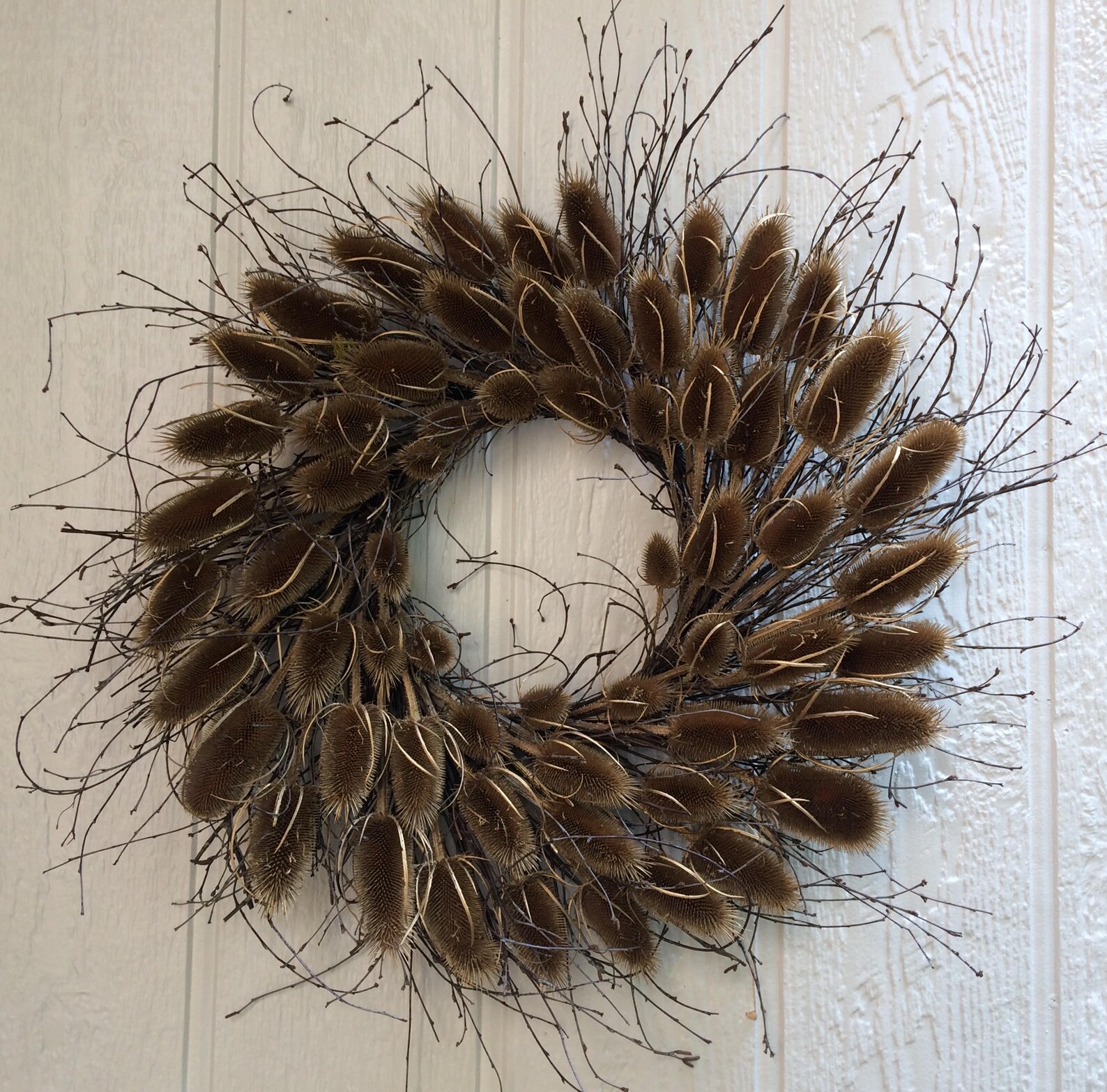 Wreath Door Size Wreath Thistle Wreath Dried Wreath Etsy