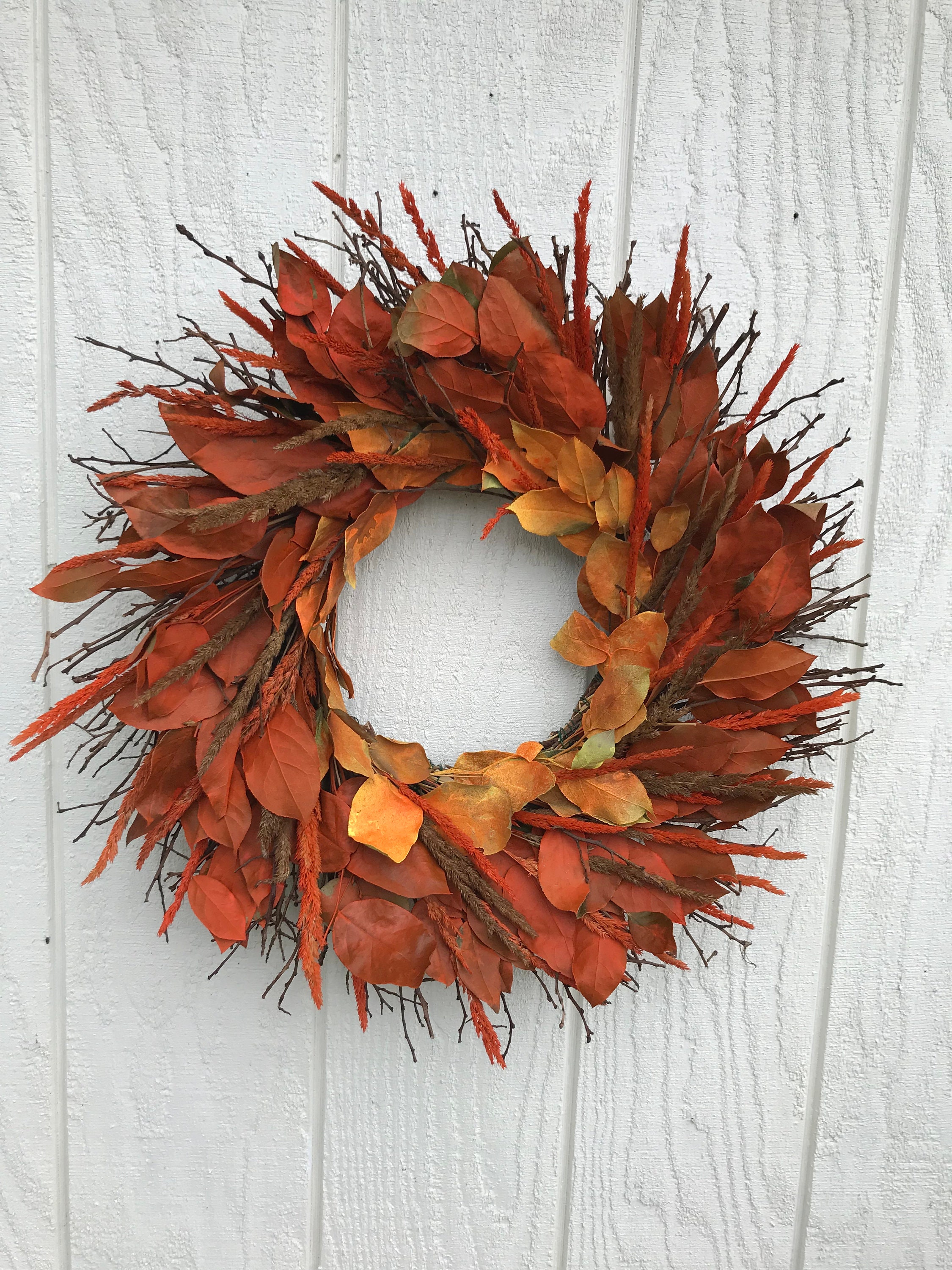Wreath Door Size Wreath Natural Wreaths Handmade Wreath Etsy