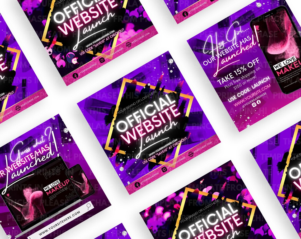 LIP GLOSS site Launch Social Media Flyer Template DIY Etsy España