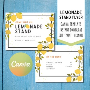 Flyer d'événement Cottage Lemonade Stand - MODÈLE MODIFIABLE - Faites facilement la promotion de votre stand de limonade auprès de vos voisins, de votre famille et de vos amis !