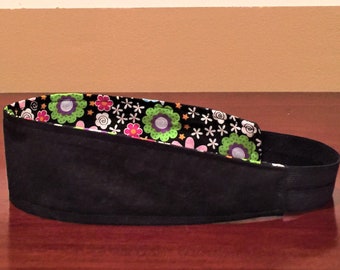 Reversible Black headband, Daisy headband for women, Multi-color Hairband, Floral Headband, Teen Headband, Girls Headband, Elastic headband