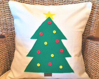Weihnachtskissenbezug, Weihnachtsbaumkissenbezug, Weihnachtsdekor, dekorativer Kissenbezug, 16 x 16 Kissenbezug, Weihnachtskissenbezug