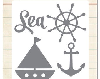 Sea, Ship & Anchor Die Set - Echo Park Paper CBMDIE1 | Card Making | Scrapbooking