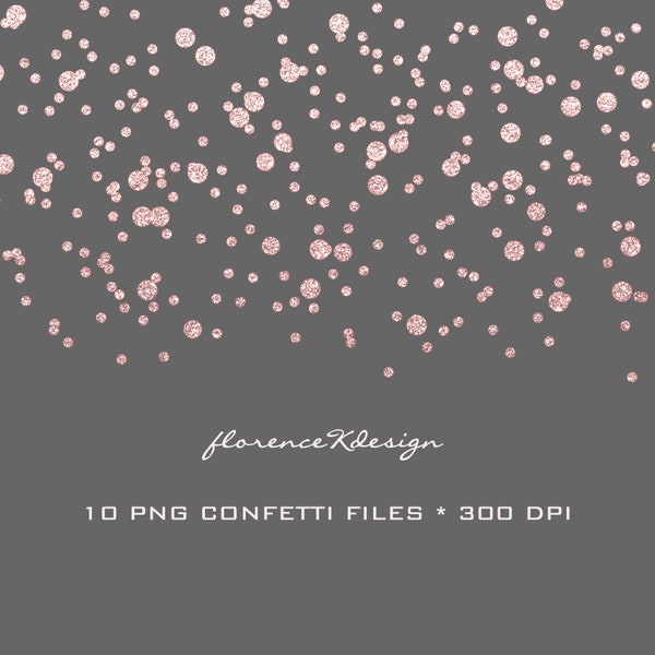 Confetti Overlays Glitter Metallic Spark PNG Clipart Commercial Use Rose Gold Pink Silver Mint Peach Coral Purple Wedding Bridal Sweet 16th