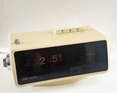 Detson flip clock 1970s alarm clock radio lighted working space age rare free shipping