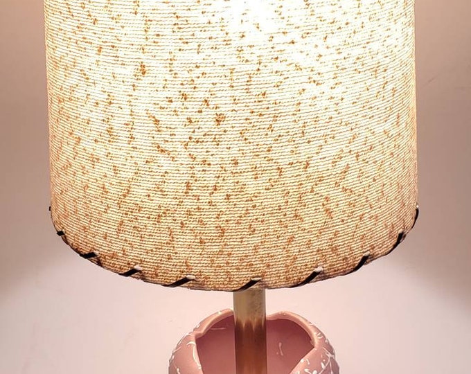 Vintage Pink Lamp/pink Shade/small Accent Lamp/planter Etsy