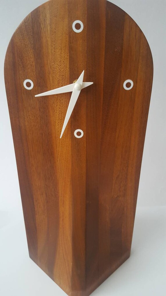 Teak Clock Table Clock Desk Clock Mid Century Etsy
