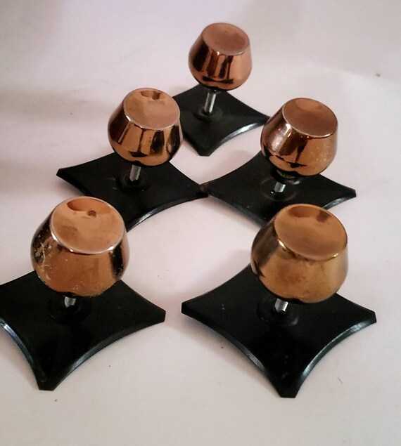 Black Copper Cabinet Pulls Dresser Handles Set Of 5 Atomic Etsy
