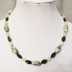 Boho Chic Jasper and Jade Necklace, Handmade Unisex Gift, Natural Healing Gems,