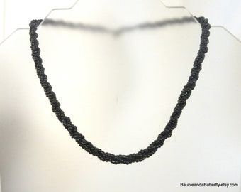 Black Seed Bead Torsade Supply Necklace: 6mm Beaded Rope
