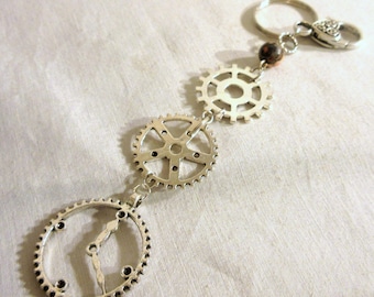 Steampunk Gear Charm Key Ring, Multiple Use Gift for HerPlanner Charm