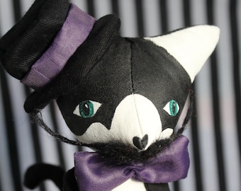 Small Ringmaster Tuxedo Cat Doll