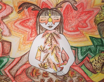 Autumn Leaves Colouring Page