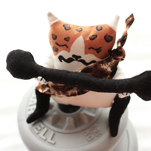 Strongman Cat Doll, Vintage Circus OOAK Art Doll