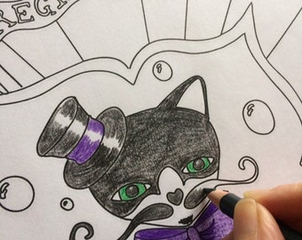 Ringmaster Vintage Circus Poster Colouring Page