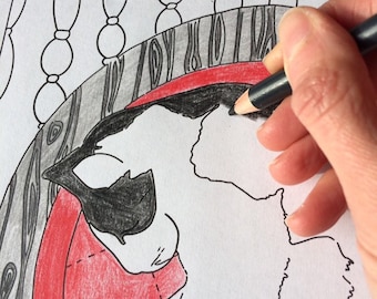 Fortune Teller Crystal Ball Colouring Page