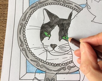 Printable Colouring Page for Cat Lovers