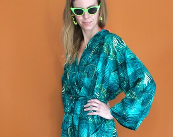 Lightweight Kimono Wrap Robe with Custom Length Options in Staycation
