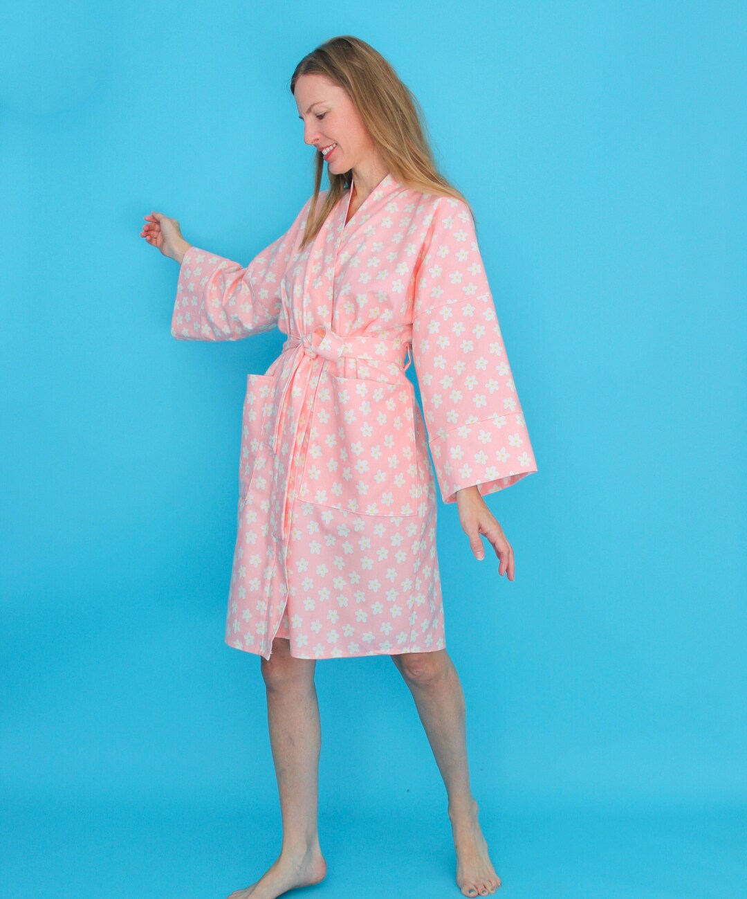 Fully Lined Flannel Housecoat / Robe in Pink Posie Etsy