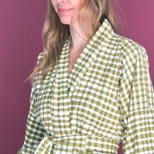 Gemütlicher Baumwollmantel in Cabin Plaid Flanell, Maßanfertigung