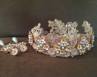 Golden Flower Baroque Crown