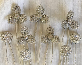 Blossom, Nine Piece Hairpin Set, Bridal Headpiece