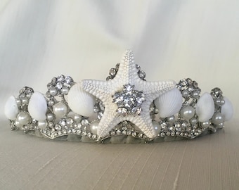 Neroli Shell Tiara, Beach Wedding Shell Crown, Beach Bride Headpiece