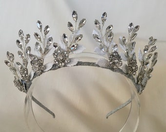 Lacey, White Leaf Crown, Wedding Crown, Wedding Tiara, Bridal Headpiece
