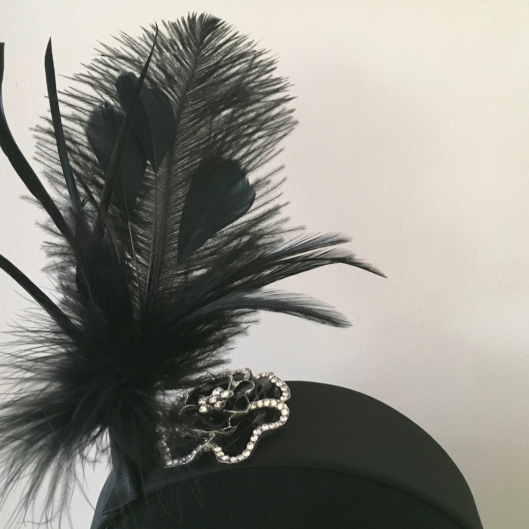 Simply Black Fascinator, Race Day Headpiece, Races Fascinator - Etsy UK