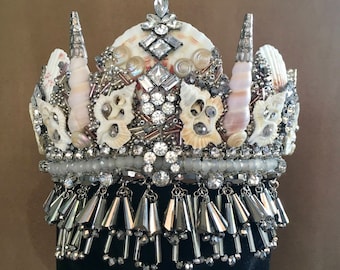 Gypsy Shell Crown, Mermaid Crown, Festival Crown, Statement Crown