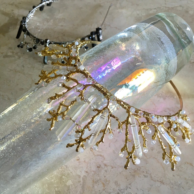 Willow Quartz Crystal Crown Crystal Point Headpiece