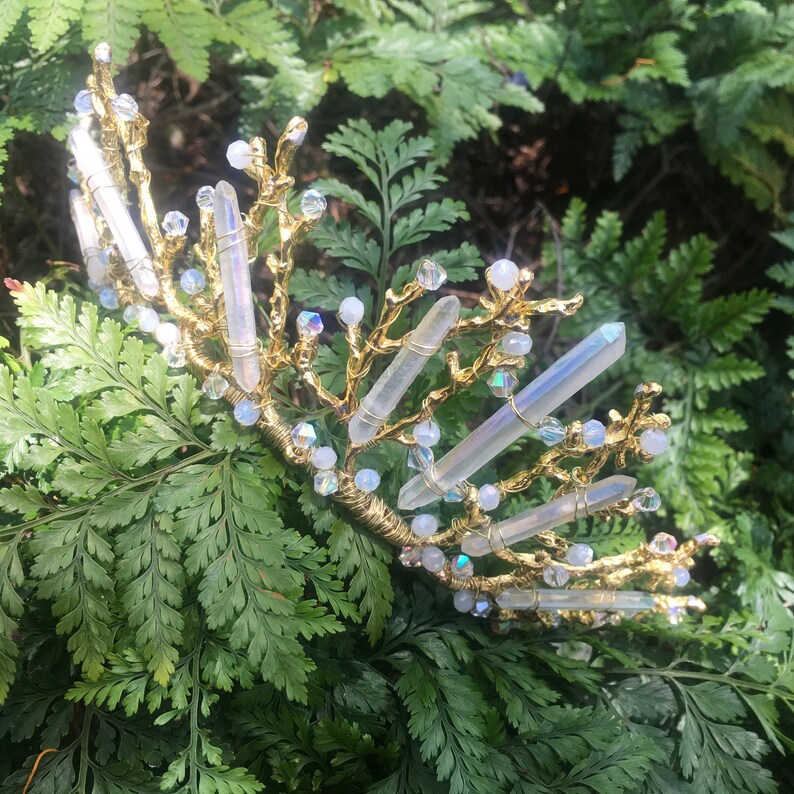 Willow Quartz Crystal Crown Crystal Point Headpiece
