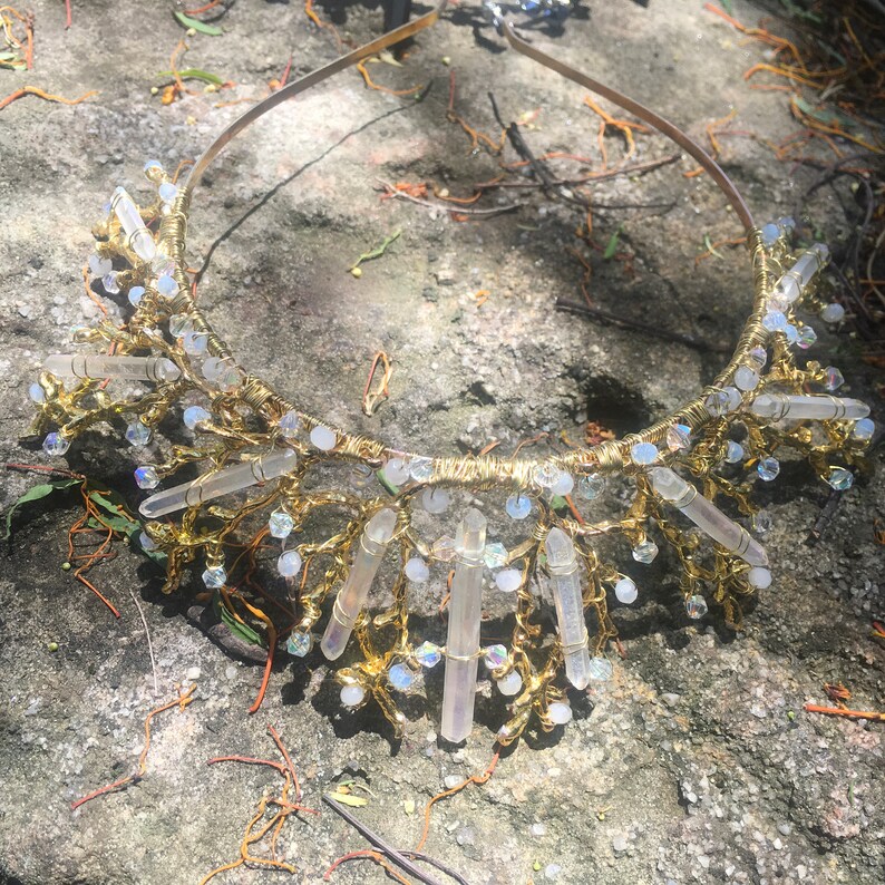 Willow Quartz Crystal Crown Crystal Point Headpiece
