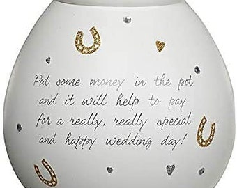 50654 Pot Of Dreams Ceramic Gift Money Box/ Pot HONEYMOON FUND Break To Open 50654 Pot Of Dreams Ceramic Gift Money Box/ Pot HONEYMOON FUND Break To Open