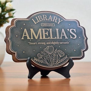 Personalized Library Sign, Bookshelf Decor Sign, Personalized Book Lover Gift, Personal Book Quote Sign, Bookish Library, Gifts For Reader