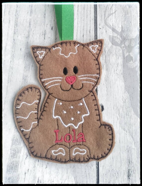Gingerbread Cat Cat Lover Gift Cat Ornament Gingerbread Men Gingerbread Ornament Felt Gingerbread Christmas Ornament Personalised Etsy Canada