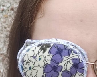 Eye patch for adult, kids, lazy eye, amblyopia, occlusion therapy treatment, eye patch for under glasses, purple flowers