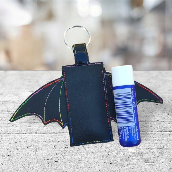 Bat lip balm holder, goth lipstick case, ChapStick cover, bat car accessories