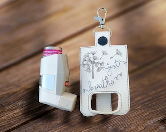 Inhaler holder, inhaler case keyring," Just breathe", inhaler case, inhaler pouch, proAir Ventolin Albuterol Becotide