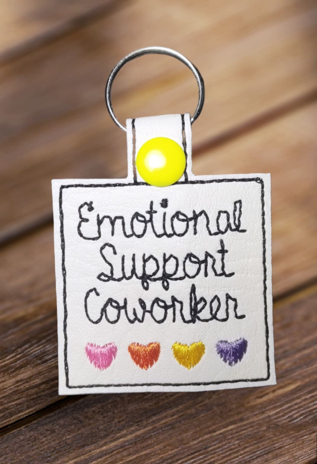 TheShoutOutShop Emotional Support Coworker Keychain, Emotional Support Key Chain, Emotional Support Key Ring, Coworker Keyring