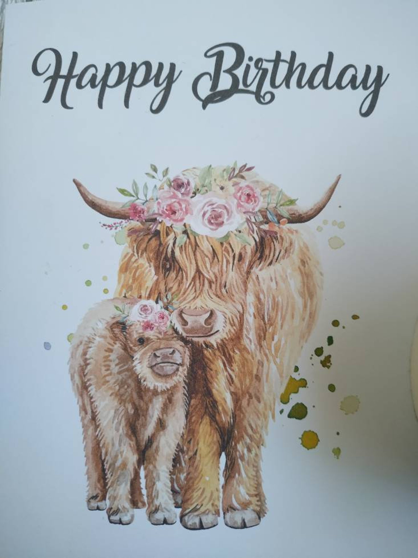 Highland Cow Greeting Card Birthday Card Happy Birthday Etsy UK