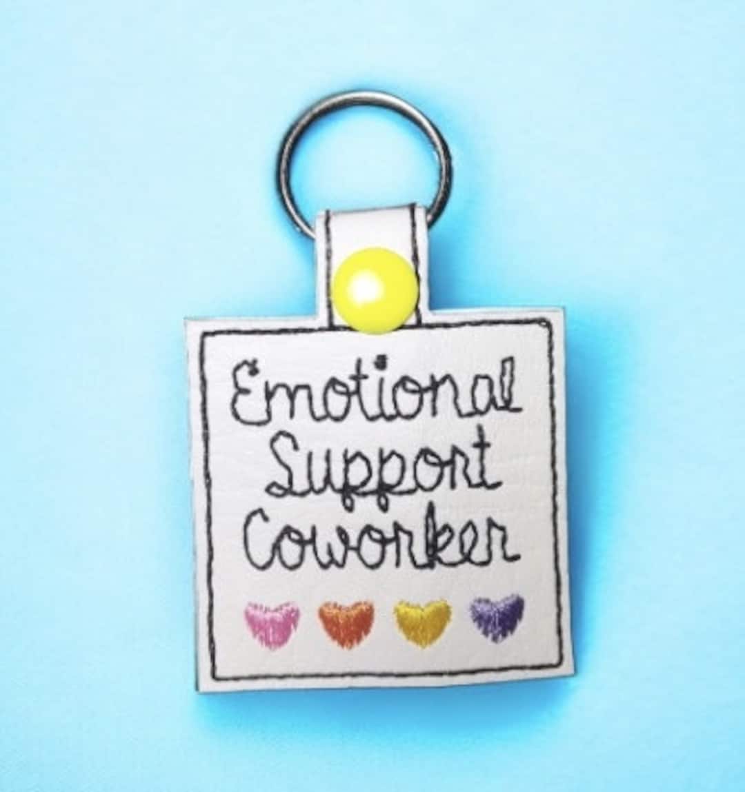 TheShoutOutShop Emotional Support Coworker Keychain, Emotional Support Key Chain, Emotional Support Key Ring, Coworker Keyring