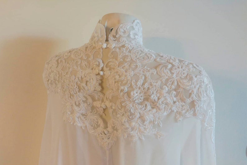 Wedding cape bridal romantic cloak fairytale wedding vintage boho bride 3d lace bohemian wedding fantasy handfasting elegant cape custom image 6