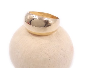 Women's band ring in silver yellow gold shiny gold hypoallergenic