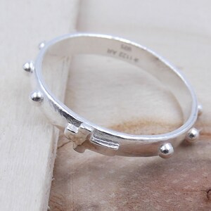 Rosary Ring, silver religious ring 925, catholic rings for women image 5