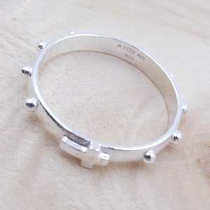 Rosary Ring, silver religious ring 925, catholic rings for women