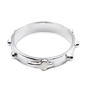 Rosary Ring, silver religious ring 925, catholic rings for women image 6