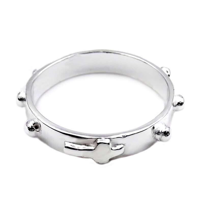 Rosary Ring, silver religious ring 925, catholic rings for women image 6