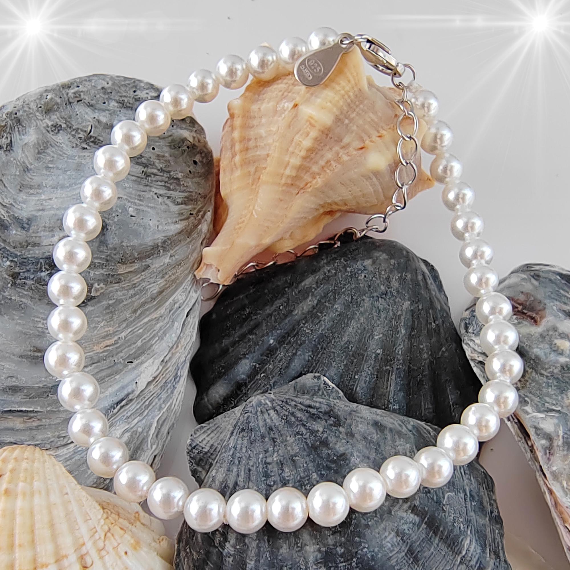 Bracciale Di Perle Dorate Elegante - Catena In Ottone Con Perle, Lunghezza 17,5 Cm + 6 Cm Estensione - Regalo Per Matrimonio, Compleanno, San Valentino - 4